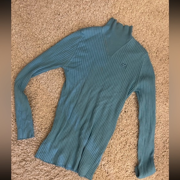 Courreges blue turtleneck